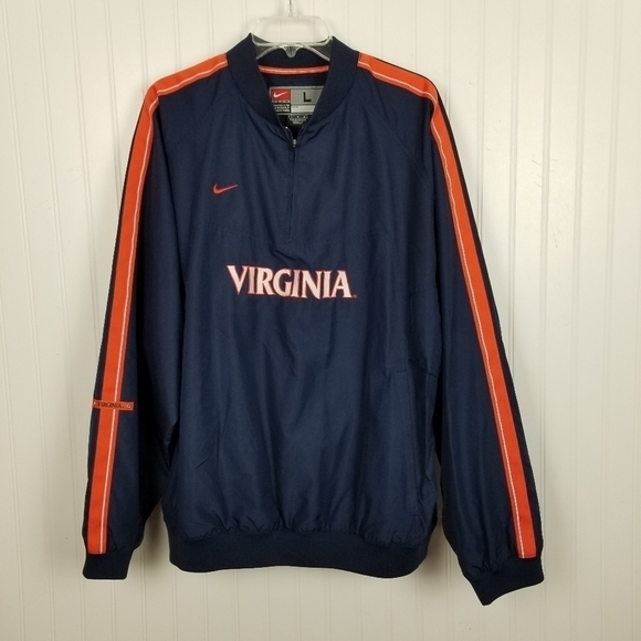 Nike Team Virginia Cavaliers Jacket Windbreaker Pull Over 1/4 Zip Stitched Large - Picture 8 of 8